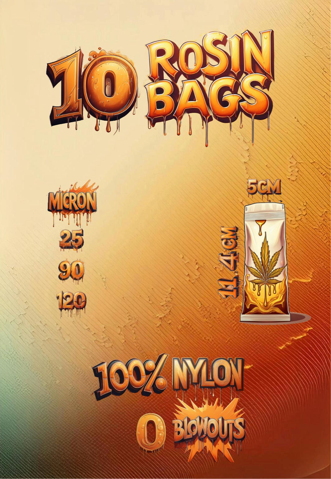Fire Rosin Bags (10 Stück) - 120 µm - Premium Rosin Pressbeutel